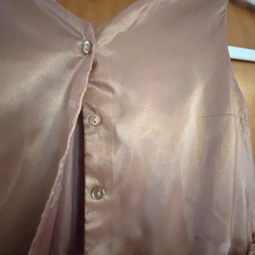 H&M Shimmering Champagne Brown Kids Dress with Star Charm